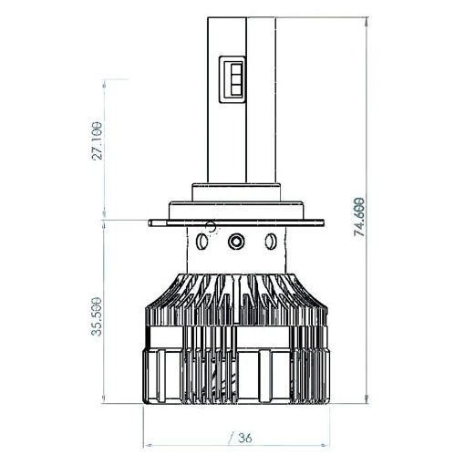 Лампы светодиодные ALed X H7 6000K 50W XH7STR3-I Ford Kuga 11-15/VW Passat B6/Renault Megane IV (2шт)