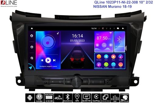 Штатна магнітола QLine 1023Р11-NI-22-308 10&quot; 2/32 NISSAN Murano 18-19