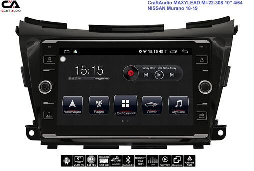 Штатна магнітола CraftAudio MAXYLEAD MI-22-308 10&quot; 4/64 NISSAN Murano 18-19