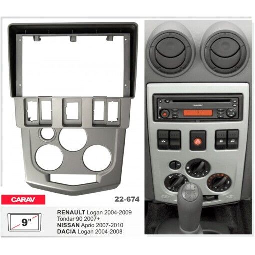 Рамка переходная Carav 22-674 Dacia, Renault