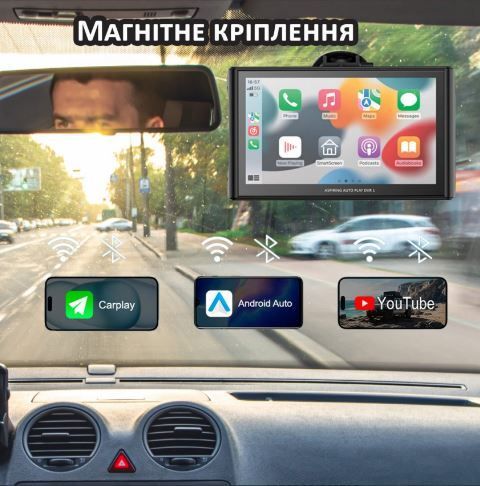 Монітор Aspiring Auto Play DVR 1, Magnet, CarPlay, Android auto