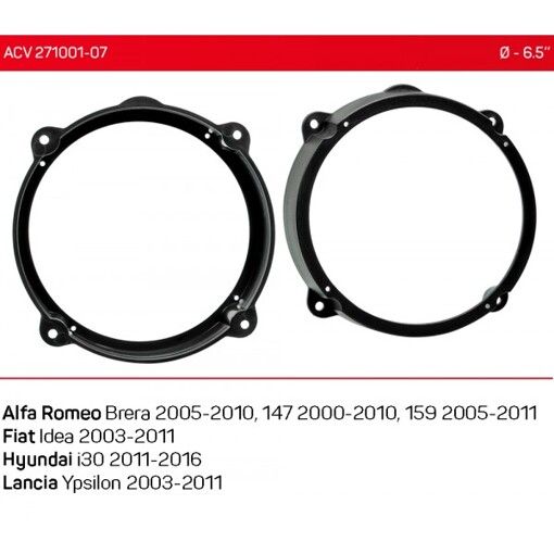 Проставки під динаміки ACV 271001-07 для Alfa Romeo, Fiat, Hyundai, Lancia