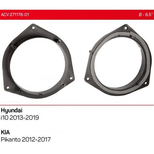 Проставки під динаміки ACV 271178-01 для автомобілів Hyundai i10, KIA Picanto