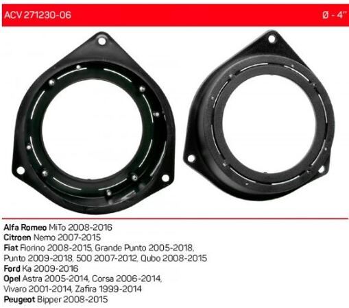 Проставки під динаміки ACV 271230-06 Alfa Romeo, Citroen, Fiat, Ford, Opel, Peugeot