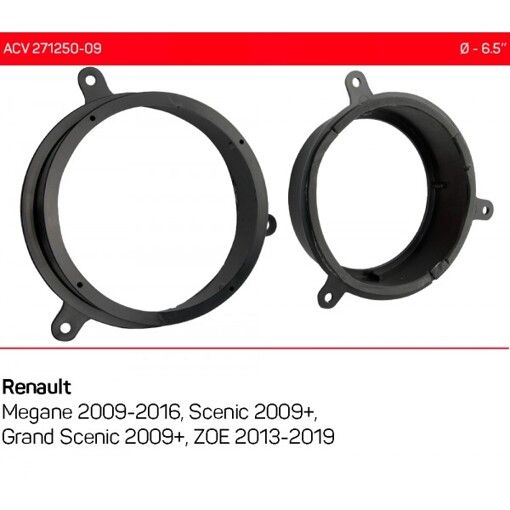 Проставки под динамики ACV 271250-09 для автомобилей Renault Megane, Scenic, ZOE