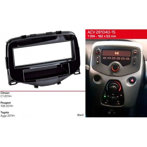 Рамка перехідна ACV 281040-15 Peugeot 108, Toyota Aygo, Citroen C1