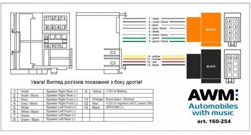 Разъем для штатной магнитолы AWM 160-254 Renault