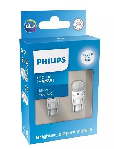 Габарит LED Philips W5W (T10) LED Ultinon Pro6000 SI 8000K 11961XU60X2 White (2шт.)