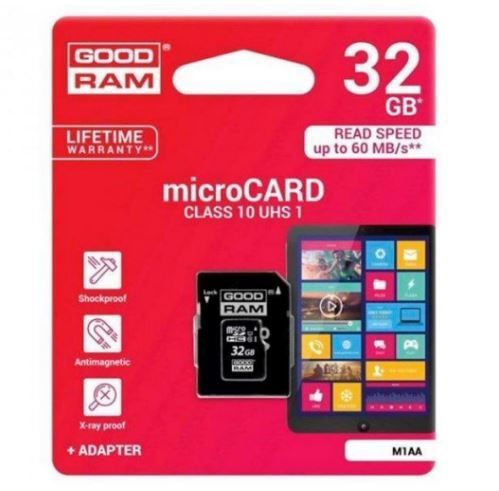 Карта пам'яті GOODRAM 32GB microCARD SDHC C10 UHS-I 100R/10W U1 + adapter