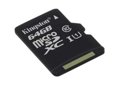 Карта памяти KINGSTON 64GB microSDXC C10 A1 Canvas Select  Plus 100R UHS-I, U1, V10 w/o adapter