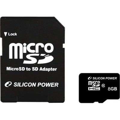 Карта памяти microSD Silicon Power 8 GB Class 10 + adapter