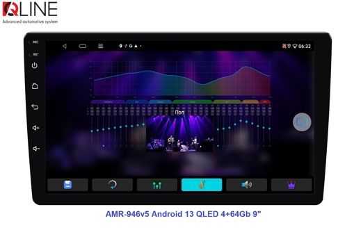 Мультимедийный центр Qline AMR-946v5 Android 13 QLED 4+64Gb 9&quot;