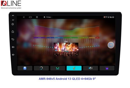 Мультимедийный центр Qline AMR-946v5 Android 13 QLED 4+64Gb 9&quot;