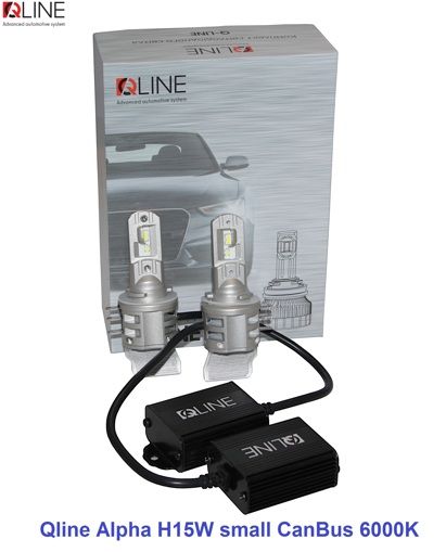 Лампи світлодіодні Qline Alpha H15W small CanBus 6000K (2шт)