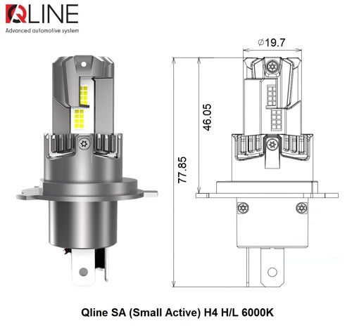 Світлодіодні лампи Qline SA (Small Active) H4 H/L 6000K (2шт)