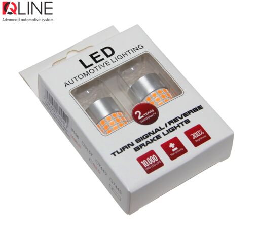 Габарити LED Qline 7440 (W21W) Amber CANBUS (2шт)