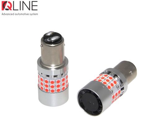 Габарити LED Qline 1157 (P21/5W) Red CANBUS BAY15D (2шт)