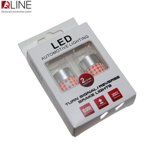 Габарити LED Qline 7443 (W21/5W) Red CANBUS (2шт)