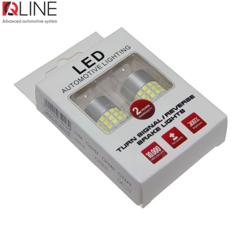 Габарити LED Qline 3157 (P27/7W) White CANBUS (2шт)