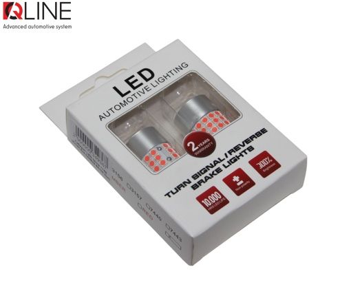 Габарити LED Qline 1156 (P21W) Red CANBUS BA15S (2шт)