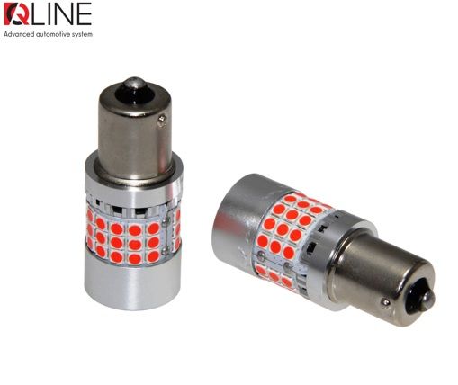 Габарити LED Qline 1156 (P21W) Red CANBUS BA15S (2шт)