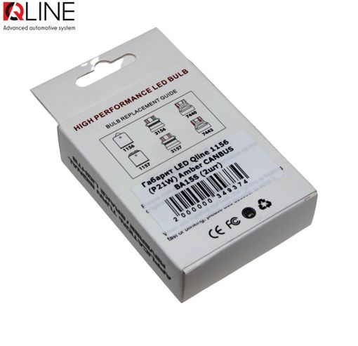 Габарит LED Qline 1156 (P21W) Amber CANBUS BA15S (2шт) УЦЕНКА