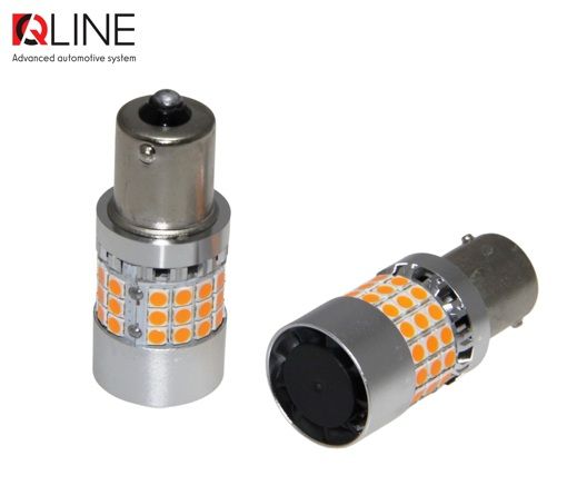 Габарит LED Qline 1156 (P21W) Amber CANBUS BA15S (2шт) УЦЕНКА