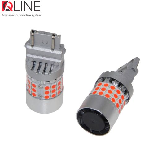 Габарити LED Qline 3157 (P27/7W) Red CANBUS (2шт)