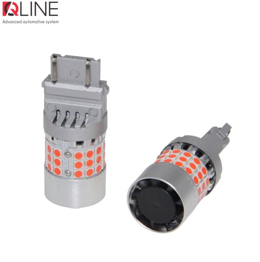 Габарити LED Qline 3157 (P27/7W) Red CANBUS (2шт)