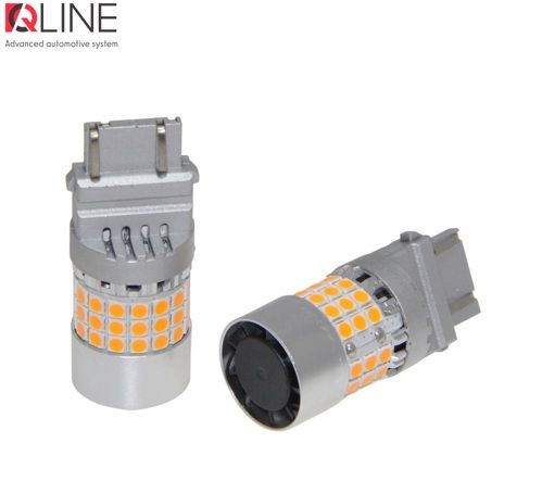 Габарити LED Qline 3157 (P27/7W) Amber CANBUS (2шт)