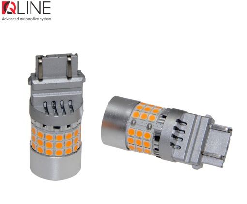 Габарити LED Qline 3157 (P27/7W) Amber CANBUS (2шт)