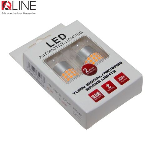 Габарити LED Qline 3156 (P27W) Amber CANBUS (2шт)