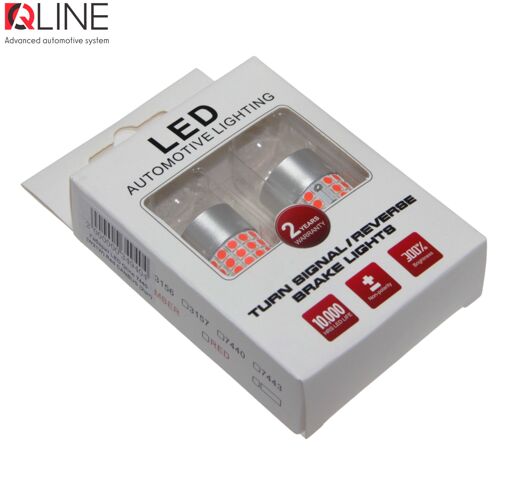 Габариты LED Qline 7440 (W21W) Red CANBUS (2шт)