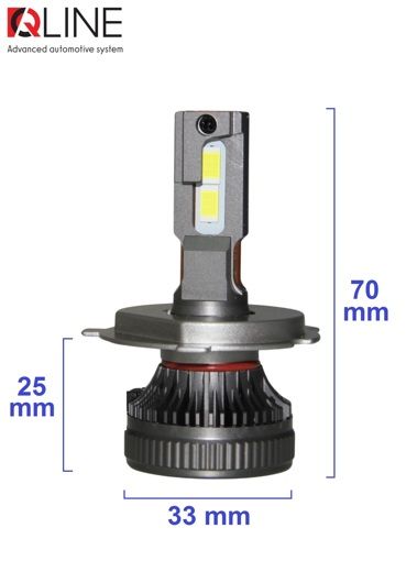 Лампы светодиодные QLine DualVision 65W H4 24V 6000K (2шт.)