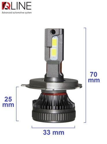 Лампы светодиодные QLine DualVision 65W H4 6000K (2шт.)