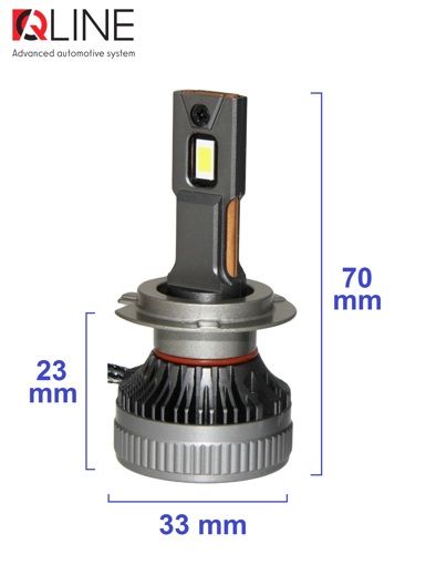 Лампы светодиодные QLine DualVision 65W H7 6000K (2шт.)