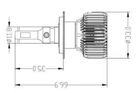 Светодиодные лампы Prime-X R Pro Н7 (5000K) (2 шт)