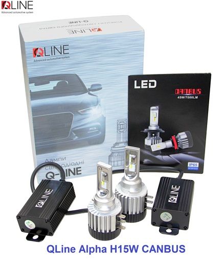 Лампы светодиодные Qline Alpha H15W CanBus 6000K (2шт)