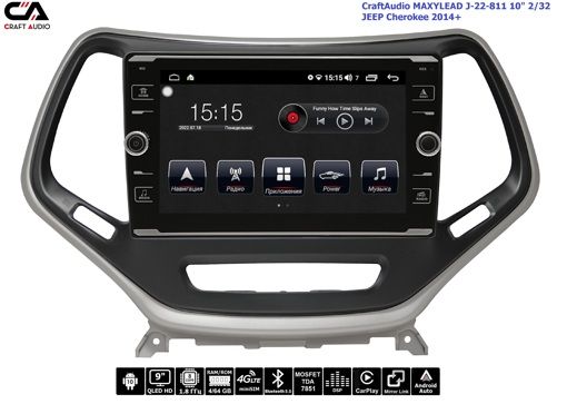 Штатна магнітола CraftAudio MAXYLEAD J-22-811 10&quot; 4/64 JEEP Cherokee 2014+