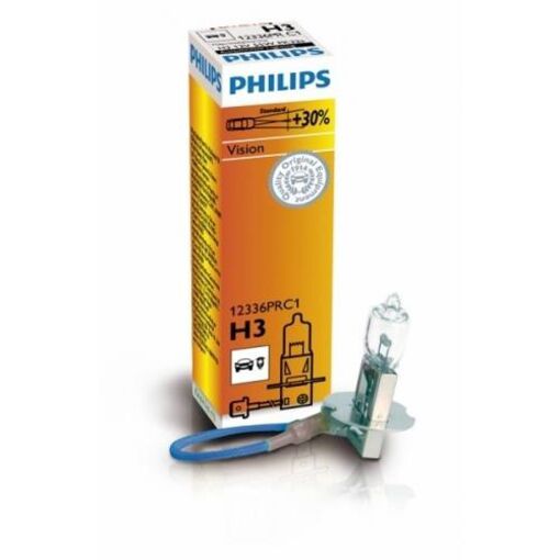 Лампа галогенна Philips H3 Vision, 3200K, 1шт/картон 12336PRC1