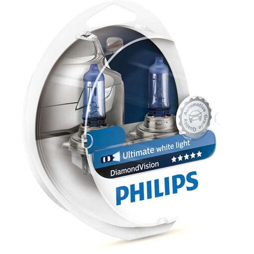 Лампа галогенная Philips H11 Diamond Vision, 5000K, 2шт/блистер 12362DVS2