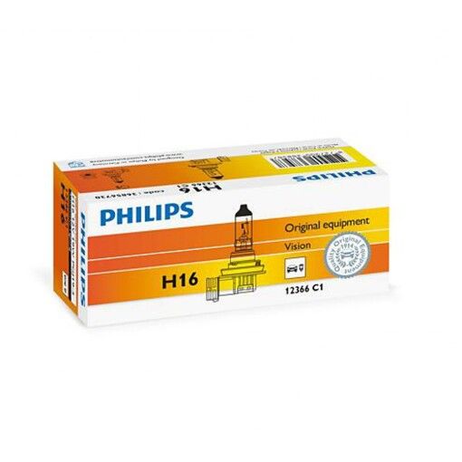 Лампа галогенная Philips H16, 1шт/картон 12366C1