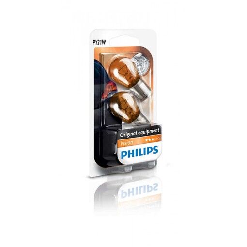Лампа накаливания Philips PY21W, 2шт/блистер 12496NAB2