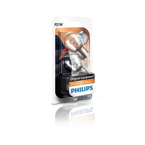 Лампа розжарювання Philips P21W, 2шт/блістер 12498B2