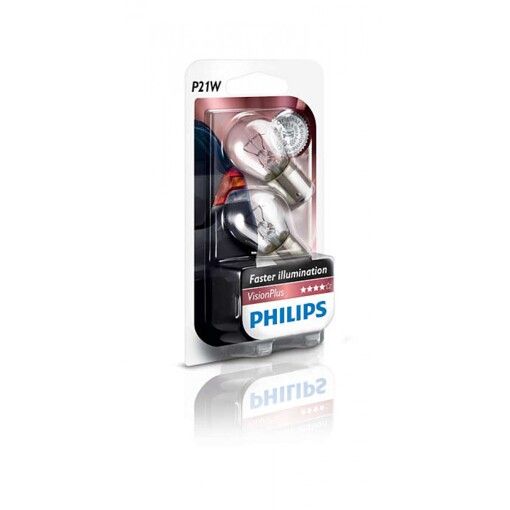 Лампа розжарювання Philips P21W VisionPlus, 2шт/блістер 12498VPB2