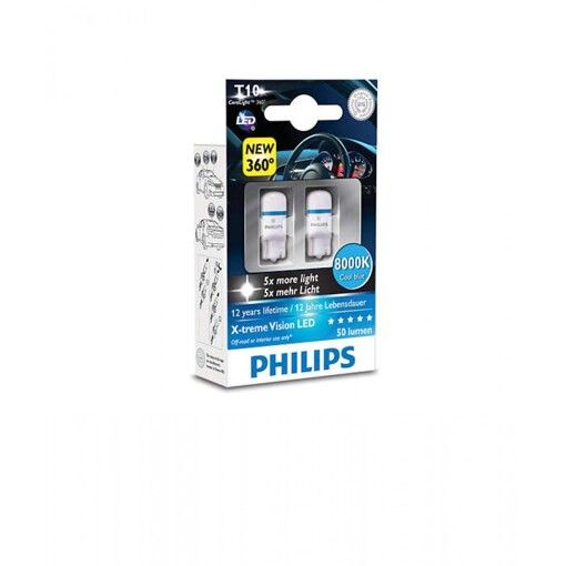 Габарит LED Philips W5W X-Treme Vision LED 8000K 127998000KX2 (2шт.)