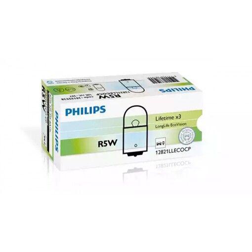 Лампа розжарювання Philips R5W 12821LLECOCP LongLife EcoVision 10шт/картон