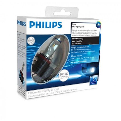 Лампи світлодіодні Philips LED Fog H8/H11/H16, 6000K, 2шт 12834UNIX2