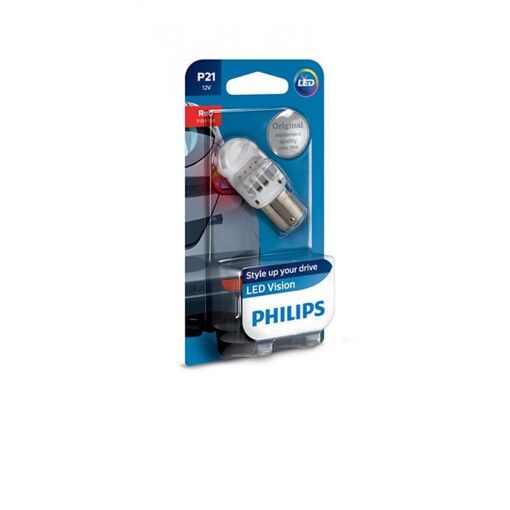 Лампа світлодіодна Philips P21 RED 12V, 1шт/блістер 12839REDB1