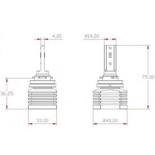 Лампы светодиодные ALed S H11 6000K 24W SH11A03 (2шт)